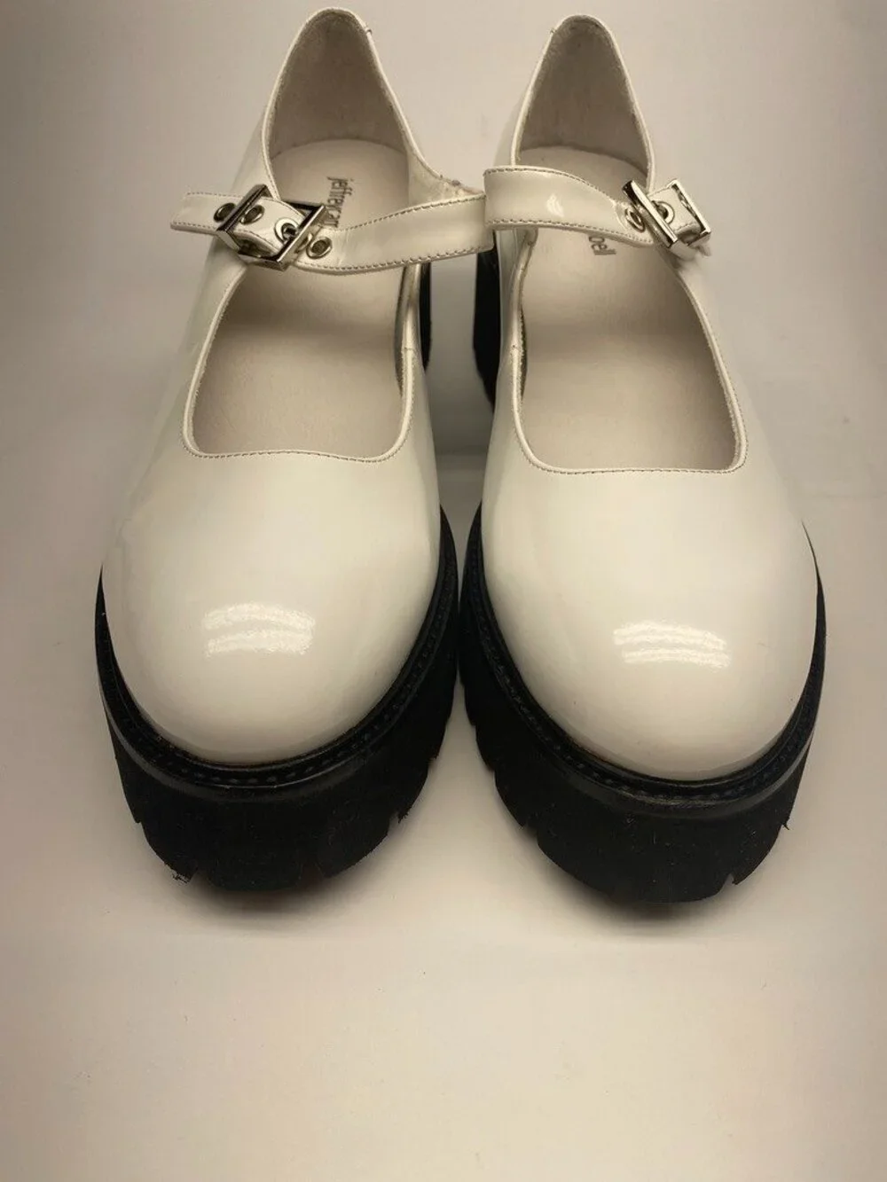 Jeffrey Campbell Womens Mary Jane White Platform Pump Shoe Sz 10